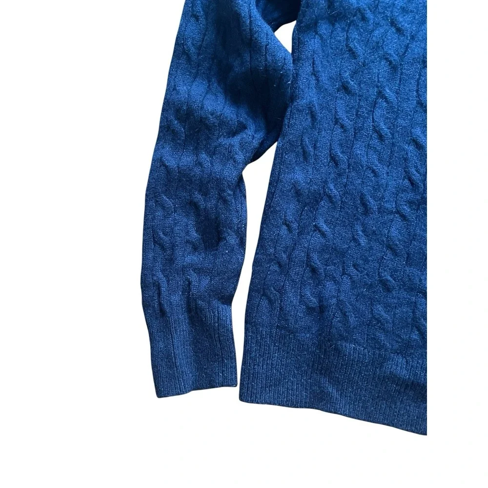 J Crew Men's 100% Cashmere Cable Knit Crew‎ Neck Sweater, Size Large